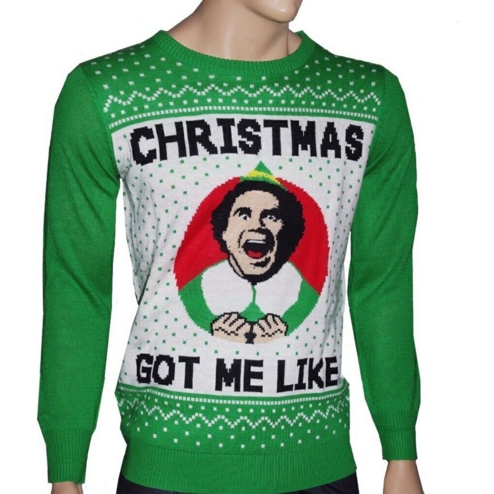 ELF Got Me Like Ugly Christmas Long Sleeve Sweater Size XL Buddy Elf Movie